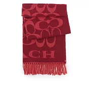 COACH 大CC LOGO羊毛圍巾 (紅色)