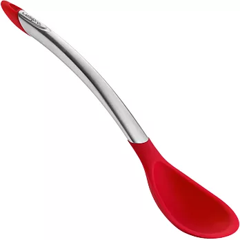 《CUISIPRO》鋼柄矽膠料理匙(紅30.5cm) | 攪拌匙 攪拌杓 料理杓