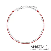 Angemiel安婕米 Moda時尚 雙層紅繩手鍊-波光- 銀色