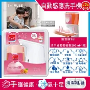 (防疫2+2清潔組)日本MUSE-魔法變色泡泡慕斯自動洗手機(感應式給皂器2台+泡沫洗手乳葡萄柚香250mlx2瓶)