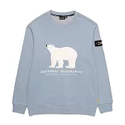 National Geographic 中性 POLARBEAR CONCEPT 圓領長袖上衣 北極熊 灰藍 85 灰色