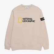 National Geographic 中性 BIG LOGO SWEATER 長袖上衣 淺褐 90 淺褐