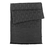 Gucci GG Logo 羊毛披肩/圍巾 (黑色/炭灰色)