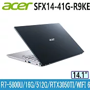 ACER SFX14-41G-R9KE 夜幕藍(R7-5800U/16G/RTX3050TI-4G/512G PCIe/W11/FHD/14)AMD R7 輕薄效能筆電