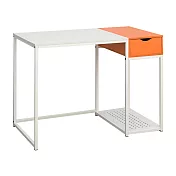 IDEA-繽紛雙色鐵木抽屜書桌 柑橘橙