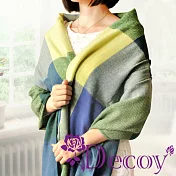 【Decoy】蘇格蘭格紋＊寬版編織圍巾/顏色可選 藍綠