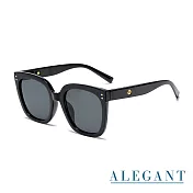 【ALEGANT】時髦復古沙龍黑貓眼大方框墨鏡/UV400太陽眼鏡