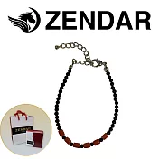 【ZENDAR】頂級天然紅珊瑚鼓黑瑪瑙手鍊(138877)
