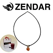 【ZENDAR】頂級天然深水珊瑚玫瑰花水鑽黑膠項鍊(24856)