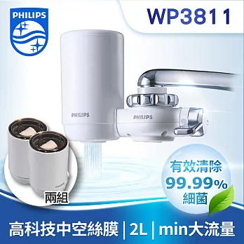PHILIPS WP3811 超濾龍頭型淨水器+WP3911複合濾芯 (兩組濾心)【日本製】