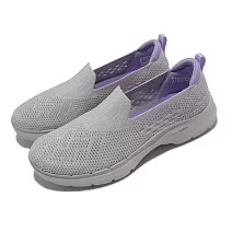 Skechers 休閒鞋 Go Walk 6 女鞋 灰 紫 記憶鞋墊 懶人鞋 套入式 健走鞋 124532-GYLV