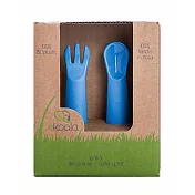 【eKoala】eKiko叉匙組 義大利天然無毒環保兒童餐具 藍色