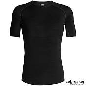 【紐西蘭icebreaker】男 ZONE 網眼透氣短袖上衣-BF150 #美麗諾羊毛 #排汗衣 #登山健行運動 M 黑