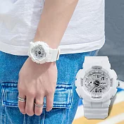 SNOOPY史努比 70周年紀念款手錶 防水指針式數位錶 白色