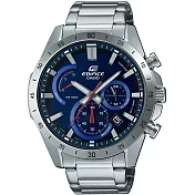 【CASIO】EDIFICE 強悍設計三針三眼時尚腕錶-藍面(EFR-573D-2A)