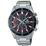 【CASIO】EDIFICE 纖薄 網格 太陽能電力 時尚腕錶-黑紅面(EFS-S610DB-1A)