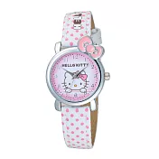 Hello Kitty 復古圓點造型腕錶-白