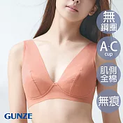 【日本GUNZE】肌側棉100%無鋼圈內衣(KB4192-SUP) M 粉