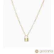美國Gorjana 時尚掛鎖吊飾項鍊 金色