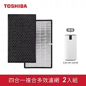 日本東芝TOSHIBA 等離子智能抑菌空氣清淨機專用濾網2入組 CAF-W116XTWSF