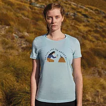 【紐西蘭icebreaker】女 Tech Lite II 圓領短袖上衣(天然觀測)-AD150 #美麗諾羊毛 #排汗衣 #登山健行運動 S 淺水藍