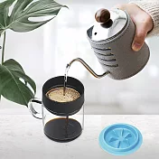 【PO:Selected】丹麥DIY手沖咖啡二件組(手沖咖啡壺-灰/咖啡玻璃杯240ml-天使藍)