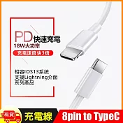 蘋果Apple Lightning 8pin to USB-C (Type-C) PD 18W快速充電數據傳輸線-2米