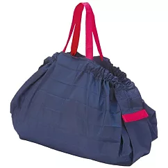 日本Shupatto秒收納環保購物袋 時尚購物包S─419(一拉即收捲折疊;大容量/耐重15kg)※紅點設計獎和德國IF設計獎※ 深藍
