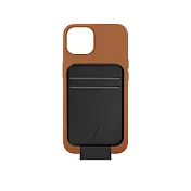 【NATIVE UNION】CLIC® 卡夾式真皮手機殼 - iPhone 13 -  經典棕 (搭配磁吸卡夾 - 石墨黑)