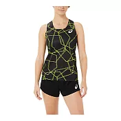Asics [2092A338-001] 女 田徑背心 亞洲版 服飾 慢跑 路跑 運動 極輕量 無縫線 亞瑟士 黑綠