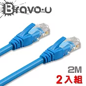 Bravo-u Cat6超高速傳輸網路線(2米) 2入組
