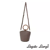 Legato Largo Lusso 清新文藝感木質手柄斜背包- 咖啡色