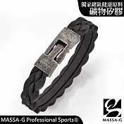 MASSA-G【磐石絕色】礦物矽膠鍺鈦能量手環 M 黑色