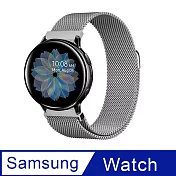 Samsung Galaxy Watch 40/42/44mm通用 米蘭尼斯磁吸式錶帶(錶帶寬度20mm) 銀
