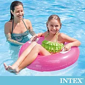【INTEX】亮彩雙握把充氣泳圈-直徑76cm-3種顏色可選_適8歲以上(59258) 螢光綠
