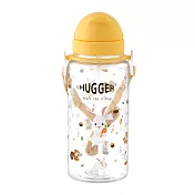 英國【Hugger】兒童水壺 550ml 兔子松鼠 (吸管水壺 附可拆式背帶)