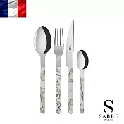 【Sabre Paris】Bistrot復古酒館迷彩系列-亮面4件組餐具 -迷彩白