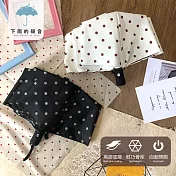 【下雨的聲音】日系可愛水玉點點自動折疊傘(二色) 白底咖點
