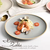 【Homely Zakka】莫蘭迪啞光磨砂陶瓷餐盤碗餐具_3件組 (莫蘭迪灰)