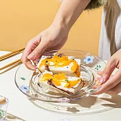 【優多生活】浪漫小花玻璃餐具(玻璃盤)