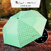 【雙龍牌】點點黑膠自動開收傘防曬輕量自動傘(抗UV防風晴雨傘折傘B6061C) 蒂芬綠