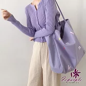 【iSPurple】字母印花＊韓風大容量購物手提肩背帆布包/顏色可選  紫