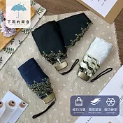 【下雨的聲音】日本訂單花邊蕾絲刺繡五折折疊傘(三色) 典雅白