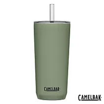【美國CamelBak】600ml Straw Tumbler 雙層不鏽鋼吸管杯(保冰) #保溫瓶 #保冰瓶 #馬克杯 灰綠