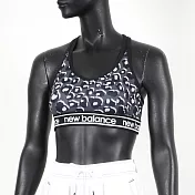 New Balance [WB91035AMP] 女 運動內衣 中強度 運動 訓練 吸濕 排汗 貼合 豹紋 黑