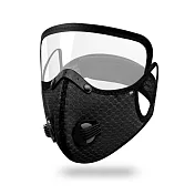 CS22 可拆卸防護鏡片呼吸閥過濾防護口罩2色 黑色