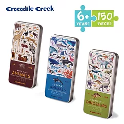 【美國Crocodile Creek】鐵盒圖鑑拼圖150片─3入組