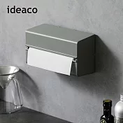 【日本ideaco】加深型ABS壁掛/桌上兩用擦手紙架 -岩灰