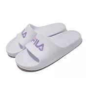 Fila 拖鞋 Sleek Slide 1 女款 芋頭紫 一片拖 Logo 4S355W115