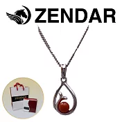 【ZENDAR】頂級天然沙丁紅珊瑚圓珠3.5-4mm銀色項鍊 WHALE (220248-07)